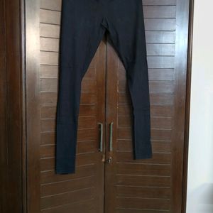 W Brand Women Solid Black Cotton Legging