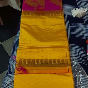 Beautiful Yellow And Pink Saree