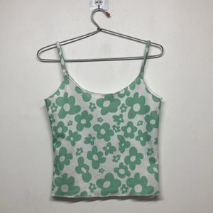 green floral tank