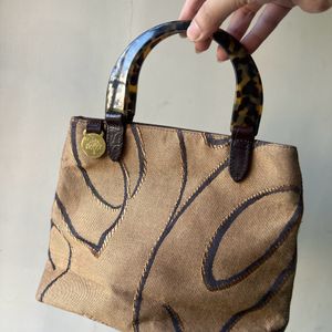 Mulberry Tapestry And Lucite Handle Bag