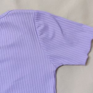 Lavender Fitted Crop Top