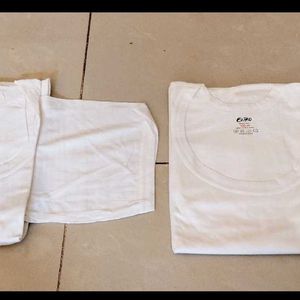 Pack Of Two Euro Cotton White Half Sleeves Vest