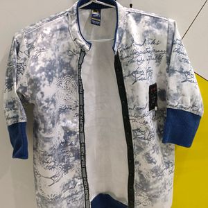 White And Blue Unisex Jacket