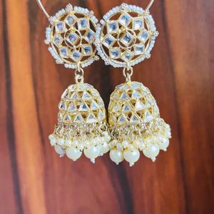 White Stone Party Wear Jhumki