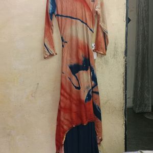 Stylish Multicolour Up & Down Gown