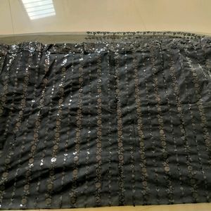 New Black Net Saree