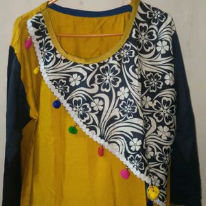 Kurta Set Women With White And Black Print