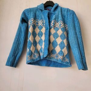 Ocean Blue Crop Good Quality Sweater