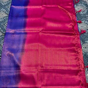 Brand New Dual Tone Mulberry Silk - Blue And Pink