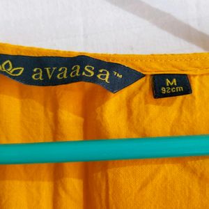 Avaasa  Straight  Yellow  Kurta For  Woman