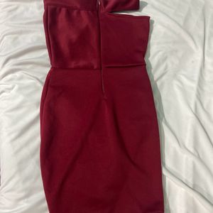 Maroon Classy Bodycon Dress