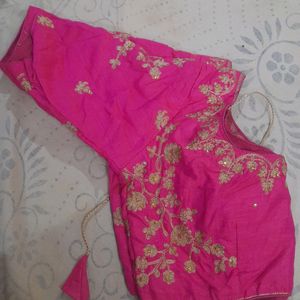 Rose Pink Colour Stitched Blouse