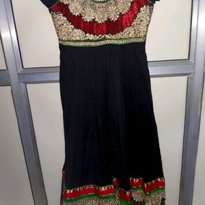 Black Embroidered Anarkali Kurti