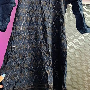 Black Chikankari Kurti With Sequence