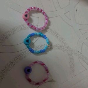 Combo Of 3 Heart Ring💜💙💗