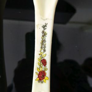 Set of 2 Floral Design Plastic Serving Spoons