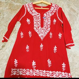 real Chikankari Short Kurta