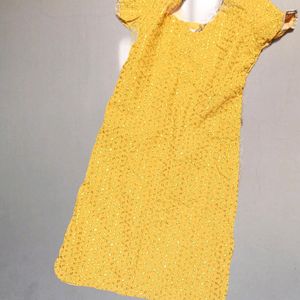 Beautiful Women Yellow Kurta