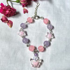 Lavender Pink Butterfly Bracelet