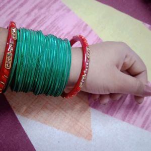 Green Metal Bangles