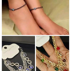 2 Charm Bracelt 1 Pair Anklet