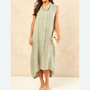 Sleeveless Button Down Dress