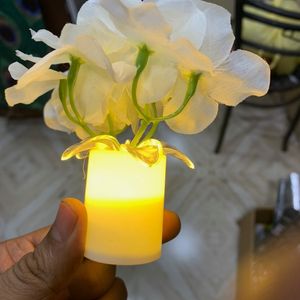 2 Piece Of Flower Led Candle