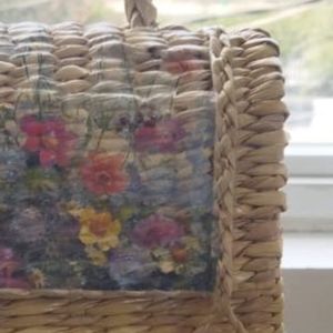 Kouna Handmade Bag With Two Buttoms , Flower Print