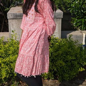 Pink Colour Round Kurti