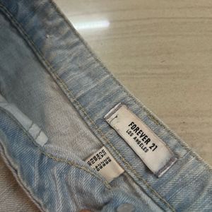 Denim Smiley Short