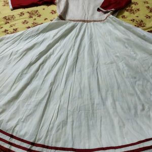 White Long Anarkali Gown