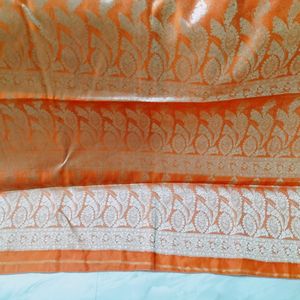 South Pattern Golden Orange Shade Saree