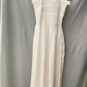 Smock Topped White Dress