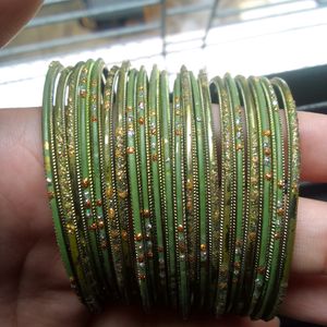 Green Color Bangles, 21pcs