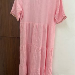 Baby pink Tiered Dress