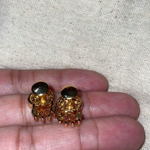 Gold Plated Stone Stud Earring