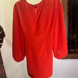 Orangish Red Dress