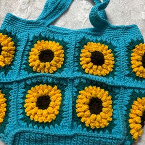 Pintresty Sunflower🌻Crochet Tote Bag