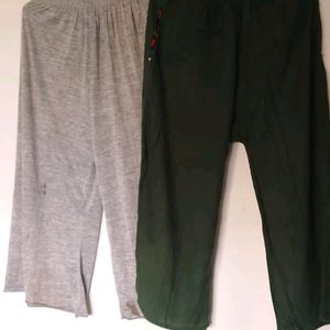 Green And Grey Plazo Pant