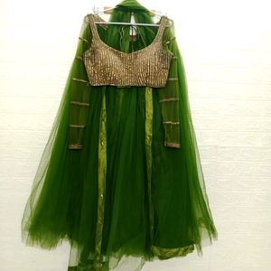 Olive Green Lehenga Choli Set