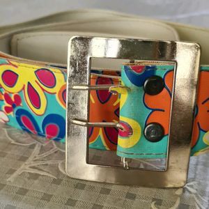 Multicolored floral belt