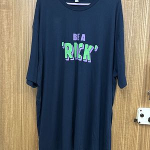 Oversized Rick And Marty Navy Blue T-shirt