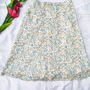 White Floral Skirt