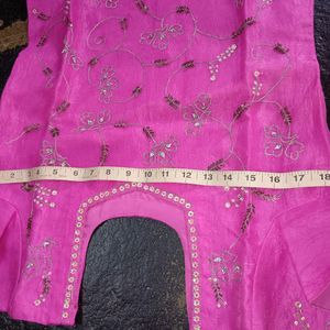 🎉🤑Half Pattu Crush Material Punjabi Dress