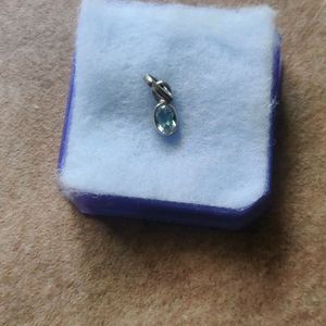 Blue Topaz pure silver pendant