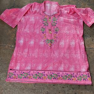 Cotton Embroidered Short Kurti