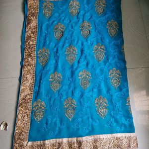 Beautiful Saree Embroidery Work Sare With Blouse