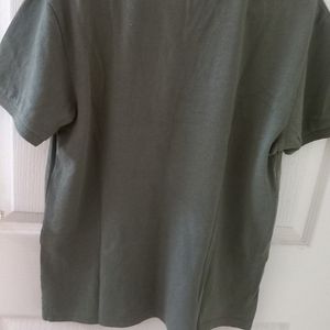 Olive T-shirt.