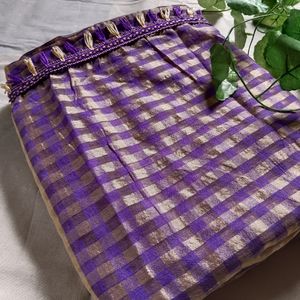 Purple & Beige Saree Delivery Discount Available