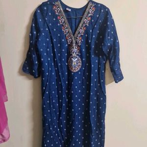 Blue Golden Kurti